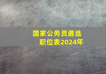 国家公务员遴选职位表2024年