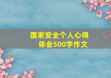 国家安全个人心得体会500字作文