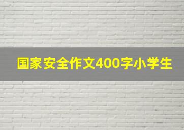 国家安全作文400字小学生