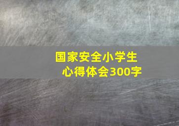 国家安全小学生心得体会300字