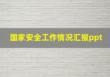 国家安全工作情况汇报ppt