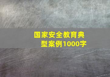 国家安全教育典型案例1000字