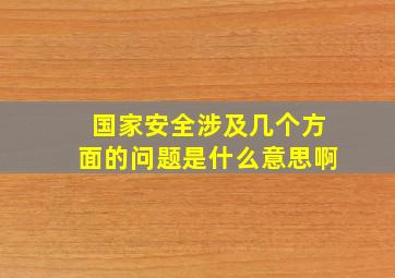 国家安全涉及几个方面的问题是什么意思啊