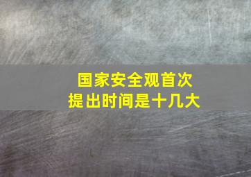 国家安全观首次提出时间是十几大