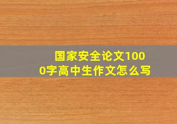 国家安全论文1000字高中生作文怎么写