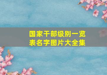 国家干部级别一览表名字图片大全集