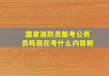 国家消防员能考公务员吗现在考什么内容啊