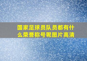 国家足球员队员都有什么荣誉称号呢图片高清