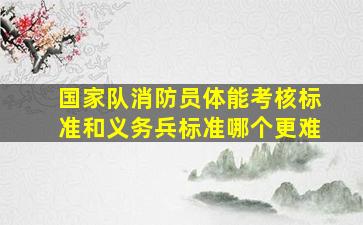 国家队消防员体能考核标准和义务兵标准哪个更难