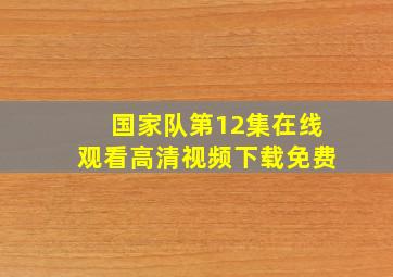 国家队第12集在线观看高清视频下载免费