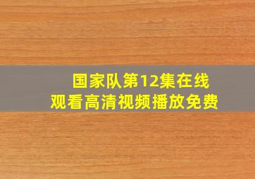 国家队第12集在线观看高清视频播放免费