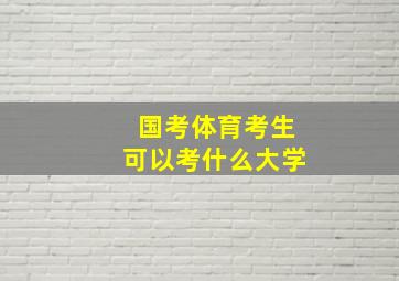 国考体育考生可以考什么大学