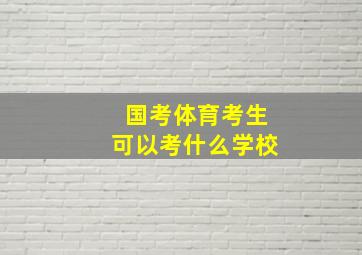 国考体育考生可以考什么学校