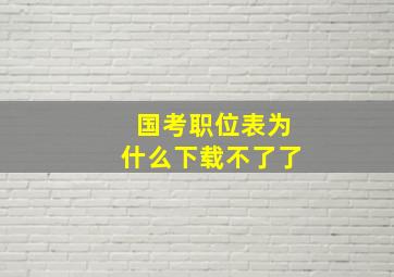 国考职位表为什么下载不了了