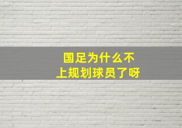 国足为什么不上规划球员了呀