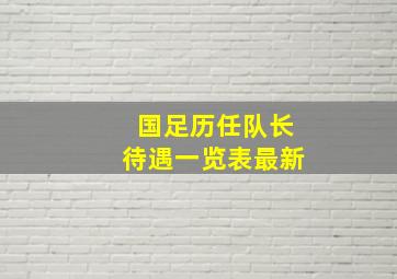 国足历任队长待遇一览表最新