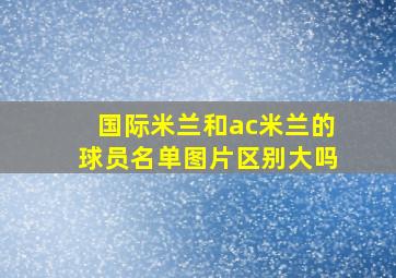 国际米兰和ac米兰的球员名单图片区别大吗