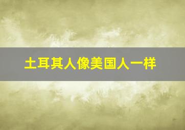 土耳其人像美国人一样