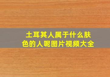 土耳其人属于什么肤色的人呢图片视频大全