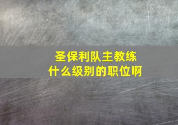 圣保利队主教练什么级别的职位啊