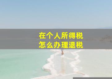 在个人所得税怎么办理退税