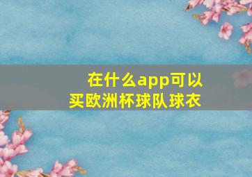 在什么app可以买欧洲杯球队球衣