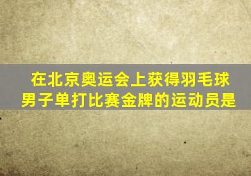 在北京奥运会上获得羽毛球男子单打比赛金牌的运动员是