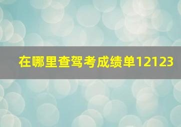 在哪里查驾考成绩单12123