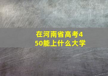 在河南省高考450能上什么大学