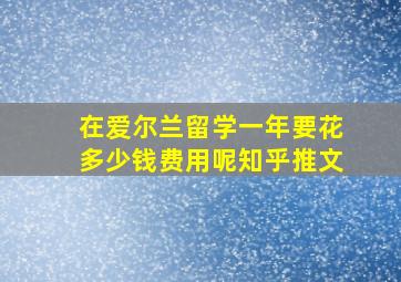 在爱尔兰留学一年要花多少钱费用呢知乎推文