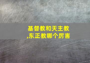 基督教和天主教,东正教哪个厉害