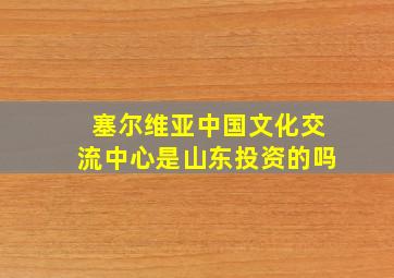 塞尔维亚中国文化交流中心是山东投资的吗