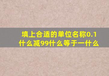 填上合适的单位名称0.1什么减99什么等于一什么