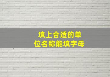 填上合适的单位名称能填字母