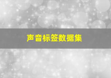 声音标签数据集