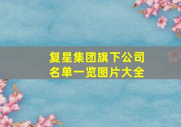 复星集团旗下公司名单一览图片大全