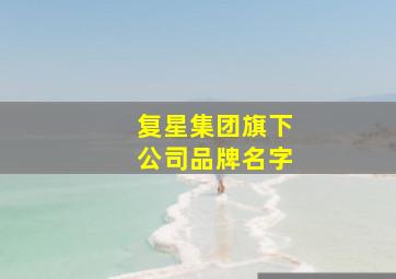 复星集团旗下公司品牌名字