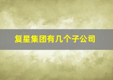 复星集团有几个子公司