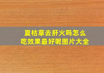 夏枯草去肝火吗怎么吃效果最好呢图片大全