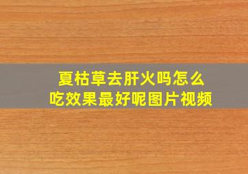 夏枯草去肝火吗怎么吃效果最好呢图片视频