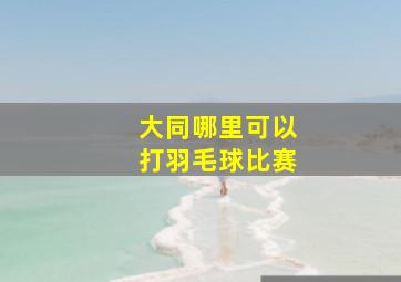 大同哪里可以打羽毛球比赛