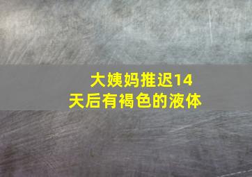 大姨妈推迟14天后有褐色的液体