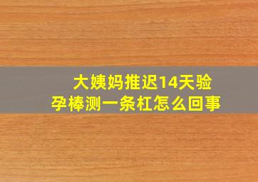 大姨妈推迟14天验孕棒测一条杠怎么回事