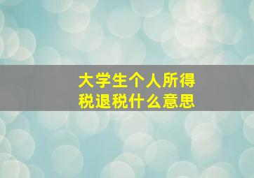 大学生个人所得税退税什么意思