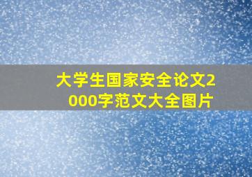 大学生国家安全论文2000字范文大全图片