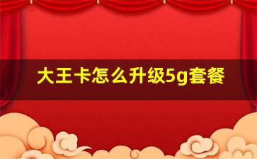 大王卡怎么升级5g套餐