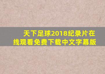 天下足球2018纪录片在线观看免费下载中文字幕版