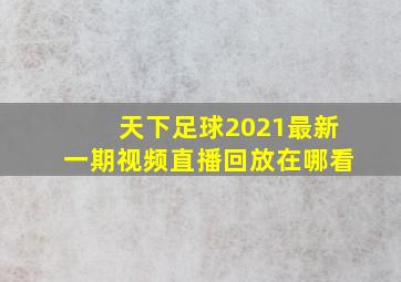 天下足球2021最新一期视频直播回放在哪看