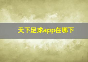 天下足球app在哪下