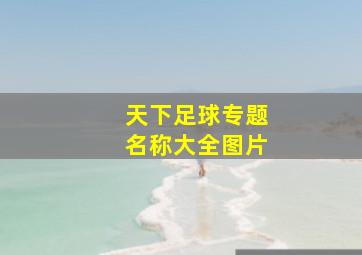 天下足球专题名称大全图片